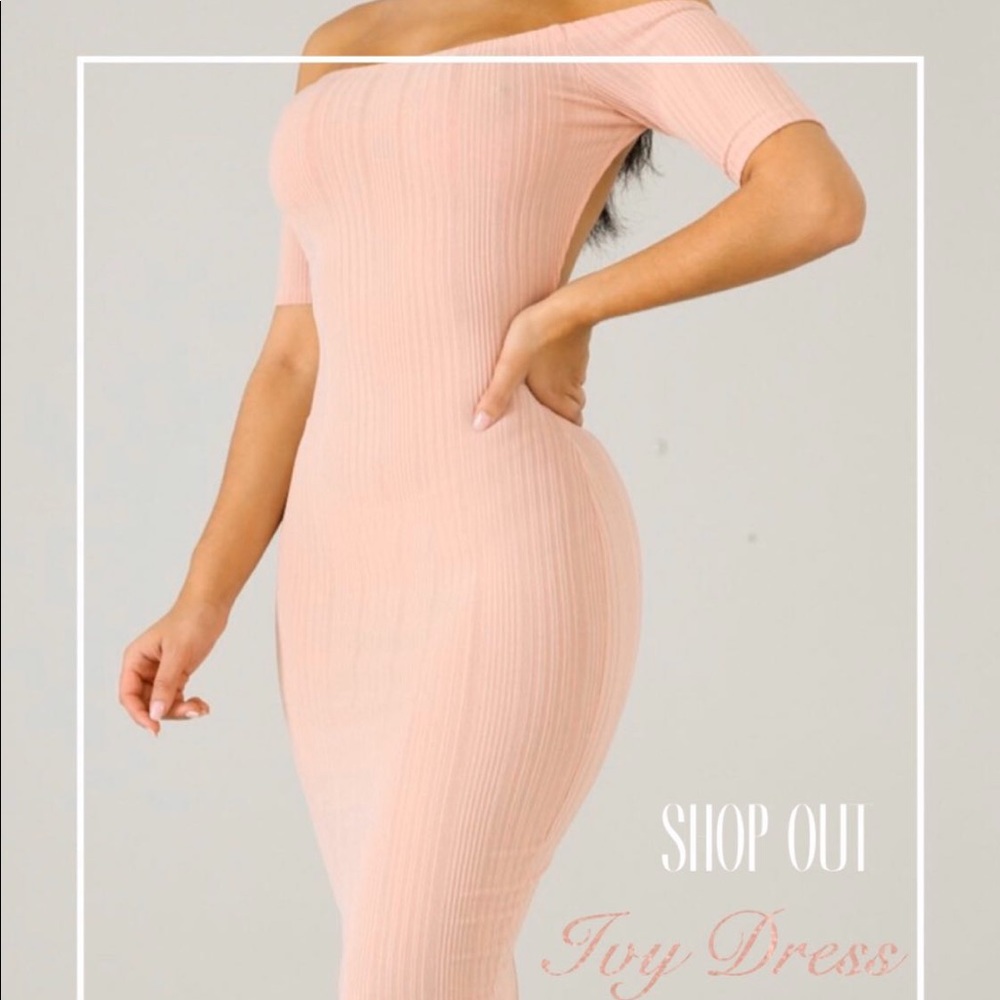 Open Back Off the Shoulder Midi Dress